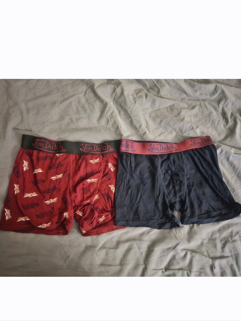 Von Dutch Red Patterned & Black Boxer Briefs Set